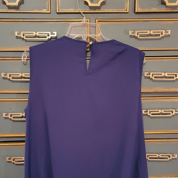 Liz Claiborne 2 PC sleeveless suit, lace overlay, sz. 14, navy - Picture 3 of 10